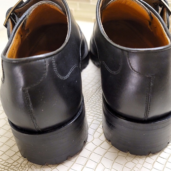 Very Rare New Never Used Hand Made Italian Black Leather Dress Monk Strap - Picture 9 of 14